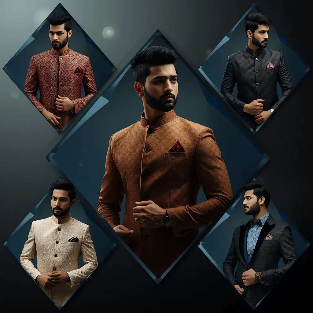 Sophisticated Diamond-Cut Collage of a Dapper Indian Man | South Indian Prompt for men — AI image prompt