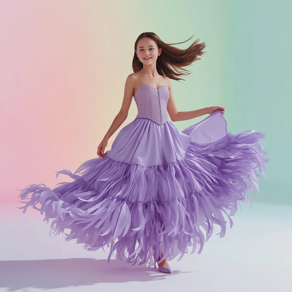 A Pastel Silk Dream Composition of a Cute Girl — AI image prompt