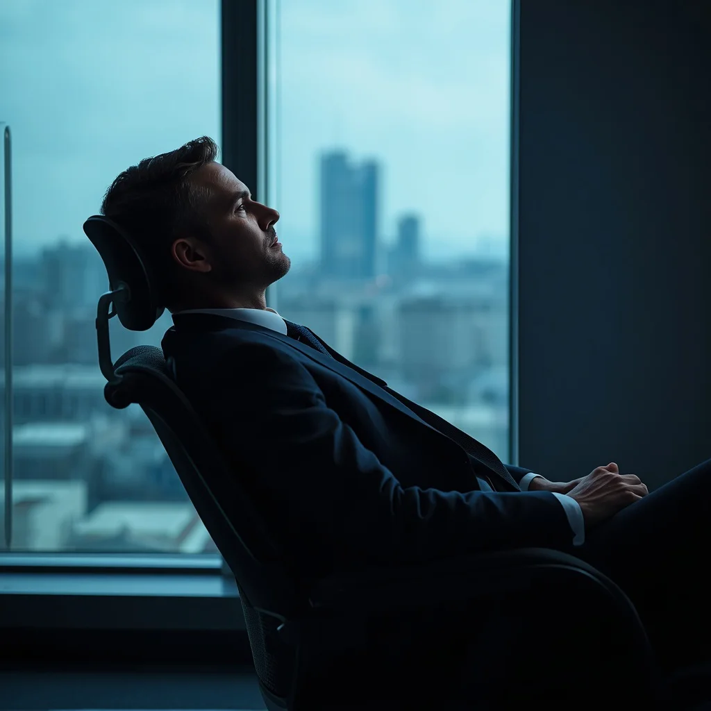 Serious Professional at Rest in a Modern Office — AI image prompt